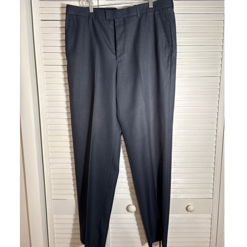 Perry Ellis Portfolio Folio-Flex Mens Dress Pants 36x34 Gray Classic Fit Slacks